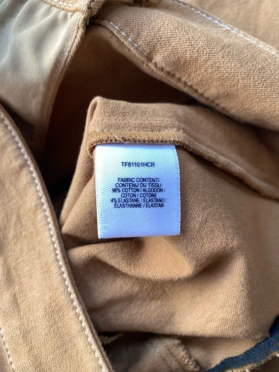 Derek Lam 10 Crosby Camel Flared Trousers Contrast Stitch Size 6 Cotton Cropped - Picture 4 of 14